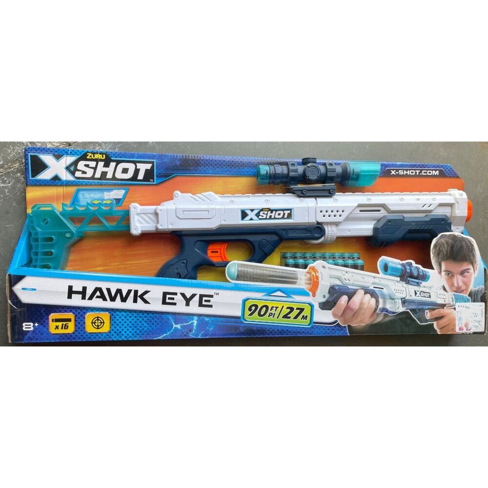 X-Shot Excel Hawk Eye Foam Dart Blaster (16 Darts) by ZURU NEW NIP
